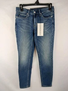 NWT Calvin Klein Womens Size 28 Dark Wash Mid Rise Skinny Jeans CKJ001 - Picture 1 of 8