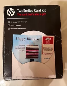 HP TwoSmiles Card Kit SF788A 10 Sheets Glossy Photo Paper Envelopes Inkjet - Picture 1 of 2