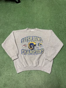 Vintage Y2K St. Louis Rams Super Bowl Sweatshirt Men’s Size XL Gray 2000 MARKED - Picture 1 of 15