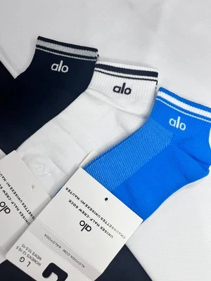 3 pares de calcetines Alo Yoga - estilo retro unisex - negro blanco azul - nuevos con etiquetas 2025 Foto 1 de 4