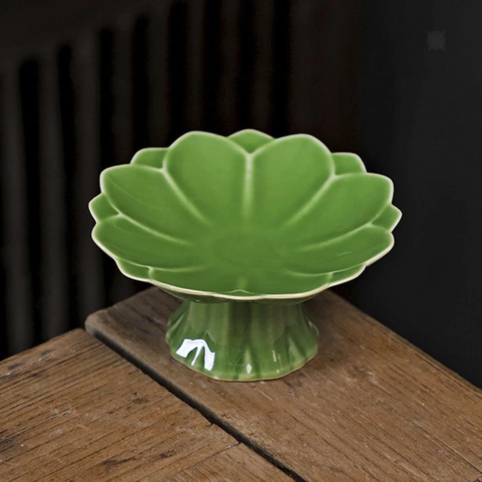 Ceramic Footed Plate Fruit Bowl Fruit and Vegetable Holder 8.8x4.3cm Decorative - Image 1 of 1