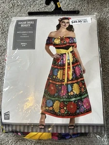 Halloween Floral Dress With Headband - Adult (Small 2-4) - Multicolor - 1 Set - Picture 1 of 6