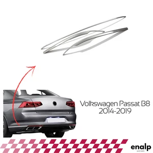 3 Pcs Chrome Rear Bumper Trim Set for VW Passat B8 2014-2019 Stainless Steel - Foto 1 di 5