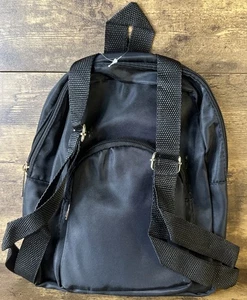Nueva Mini Mochila Negra 10" 2 Bolsillos Cremallera Correa Ajustable Envío Rápido - Imagen 1 de 4