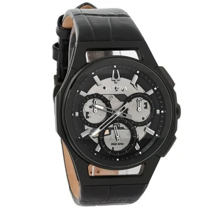 Bulova Curve Herren Chronograph Edelstahl schwarzes Zifferblatt Quarzuhr 98A223 - Bild 1 von 4