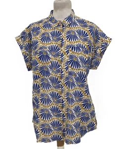 White Stuff Women's Blouse Blue Mix Floral Pockets Roll Tab Sleeve Button New F1 - Picture 1 of 71
