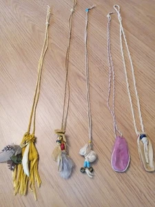 5 braintanned Buckskin Deerhide Totem Bags - Picture 1 of 7