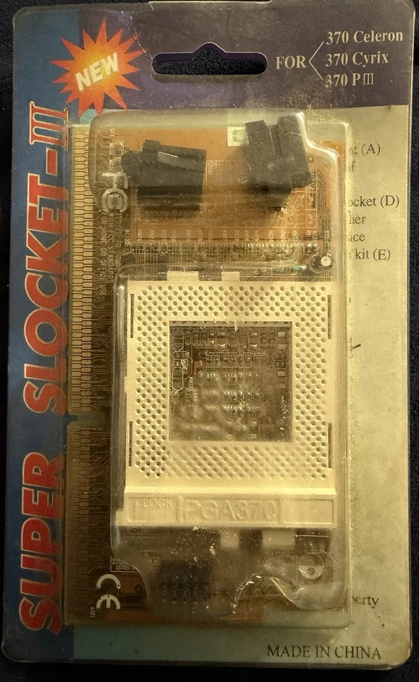Vintage Intel PIII Coppermine Cyrix Celeron 370 CPU PGA370 CPU Super Slocket III - Image 1 of 2