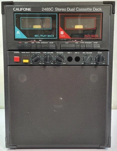 Tested Califone 2485C Stereo Dual Cassette Deck Player / Recorder With Speaker - Picture 1 of 10