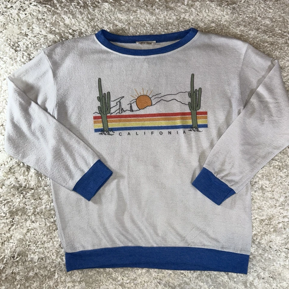 Sudadera DE COLECCIÓN California Sunset Blanca y Azul Talla Pequeña Foto 1 de 4