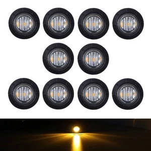 10 Pcs TMH 3/4" Inch Mount Clear White LENS & Amber LED Clearance Markers, side - Picture 1 of 6