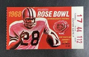 Vintage NCAA 1968 Rose Bowl Ticket Stub Indiana Hoosiers vs USC Trojans 1/1/68 - Picture 1 of 2