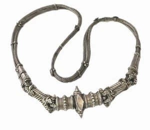 Vintage ornate ethnic traditional 212.8 Grams silver Maharashtra belt India 30" - Picture 1 of 13