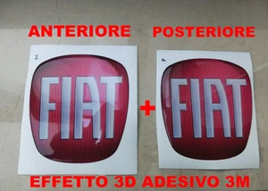KIT ADESIVO 3D 3M STEMMA FREGIO LOGO FIAT MULTIPLA BAULE ANTERIORE + POSTERIORE - Imagen 1 de 5