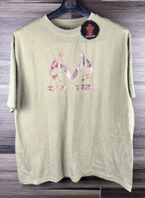 Real Tree T Shirt Mens L Green Camo Pullover Short Sleeve Hunting Top Polyester - Image 1 of 4
