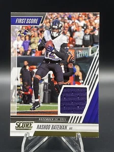 2022 Panini Score First Score Rashod Bateman #FS11 Mem Patch Baltimore Ravens - Picture 1 of 2