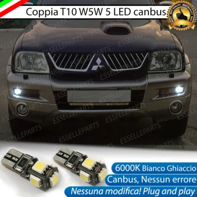 COPPIA LUCI DI POSIZIONE 5 LED MITSUBISHI L200 III T10 W5W CANBUS NO AVARIA LUCI - Immagine 1 di 4