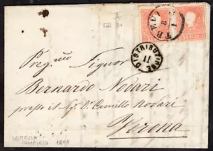 1429 LOMBARDIA VENEZIA LOMBARDO VENETO AUSTRIA LETTERA PIEGATA TREVISO - VERONA - Foto 1 di 2