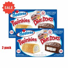 2 Pack Hostess Twinkies And Ding Dongs Variety Pack (1.31oz / 32pk) FRESH