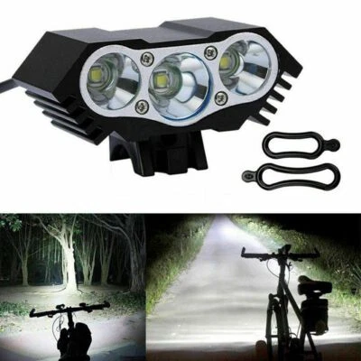 3 x CREE XM-L T6 LED Torcia Proiettore USB Bici Bicicletta--- - Immagine 1 di 4