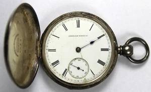 1875 Waltham Crescent Garden 14s 7j Coin Silver Hunter Case Pocket Watch Repair - Picture 1 of 6