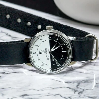 Relógio de pulso Raketa Sputnik relógio soviético dia noite raro relógios militares masculinos - Imagem 1 de 4