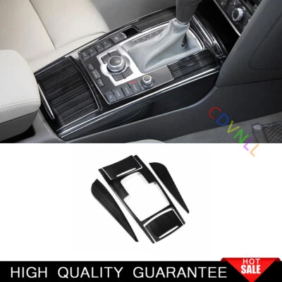 Ajuste para Audi A6 2005-2011 aceros negros consola central panel de cambio moldura Foto 1 de 4