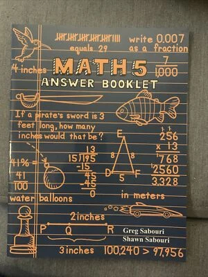 Teaching Textbooks Math 5 Answer Booklet Only *NO CDs* Completely Unwritten - Image 1 of 2