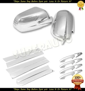 CHROME DOOR PILLARS+MIRRORS+HANDLES COVERS FOR 2007-2011 HONDA CR-V 08 09 10 11 - Picture 1 of 1