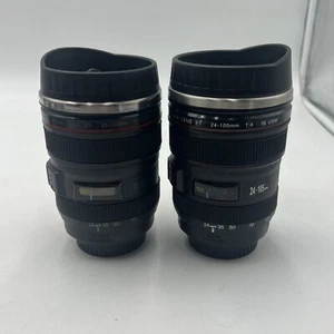 CANON CANIAM ZOOM LENS STAINLESS STEEL TRAVEL MUG - LOT OF 2 - Picture 1 of 12