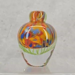 Vintage 1970 Italian Murano Glass Sommerso Pulled Feather Vase Luigi Onesto - Picture 1 of 8