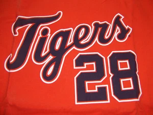 Men's NEW DETROIT TIGER ORANGE T-SHIRT never worn Ganderson #28 sz Large L - Picture 1 of 6