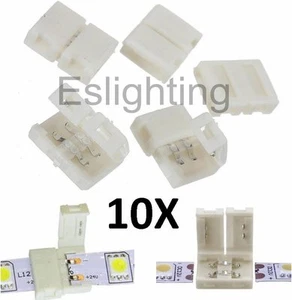 10PCS 3528 SINGLE COLOUR LED STRIP LIGHT CONNECTORS 8MM JOINER JOINT STRIPLIGHT - Picture 1 of 3
