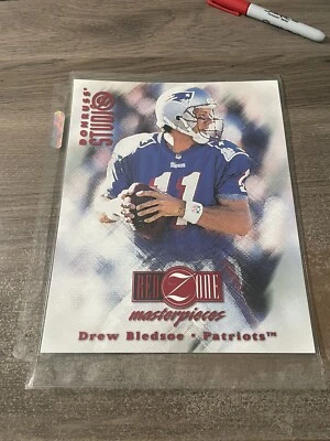 1997 Donruss Studio Drew Bledsoe 8x10 Red Zone #4 Masterpieces #’D /3500 - Image 1 of 2