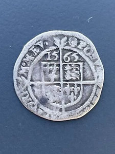 Great Britain - Elizabeth I - 1565 - Original Silver Groat ( Four Pence ) Coin - Picture 1 of 2