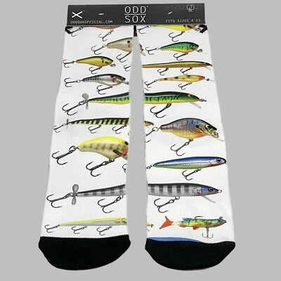 Calcetines de pesca ODD SOX Crew para hombre con estampado blanco  Foto 1 de 4