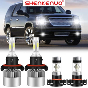Para GMC Yukon XL 1500 2007-2014 4x faros LED haz alto bajo bombilla antiniebla S2 - Imagen 1 de 18