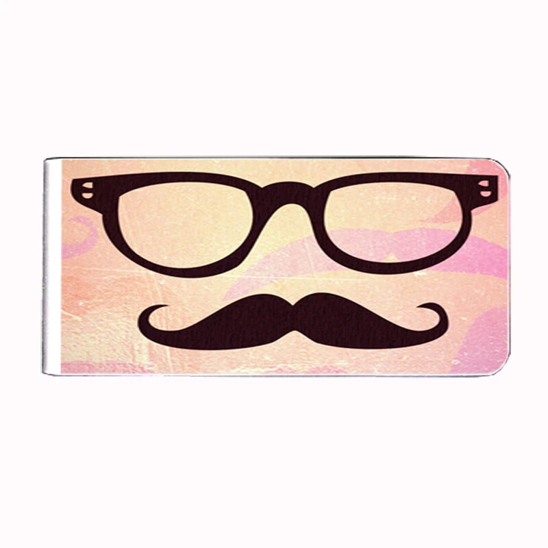 Metal Money Clip Bills Card Metal Holder Clip Rectangle Cool Mustache D9 - Image 1 of 1