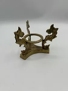 "Soporte de exhibición de pedestal con patas de orbe de vela ornamentado de latón macizo de colección 3,5""" - Imagen 1 de 5