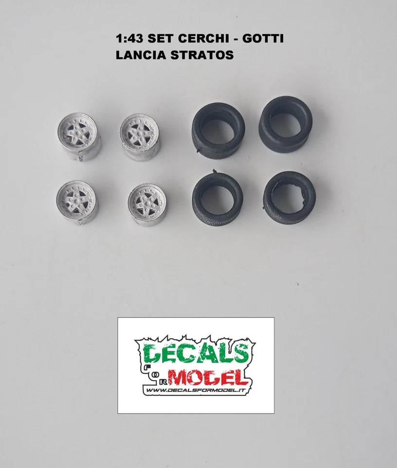 1:43 SET 4 CERCHI LANCIA STRATOS - FERRARI 308 GOTTI 5 RAZZE IN METALLO + GOMME - Immagine 1 di 1