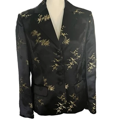 Vintage Together Rayon Blend Floral Silk Feel Sophisticated Blazer/Jacket Sz.10 - Image 1 of 4