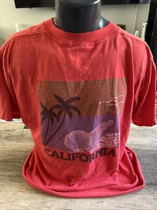 Oneita 50/50 California Vintage 1980s Single Stitch Pocket T Shirt Mens Sz XL - Picture 1 of 7