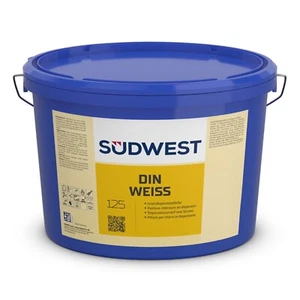 Südwest DIN Weiß Wandfarbe - Maler-Qualität Innenfarbe - TÜV-Zertifikat - Bild 1 von 1
