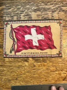 Antico 1906-1915 FELTRO TABACCO flanella rettangolare 8 x 5 SVIZZERA - Foto 1 di 10