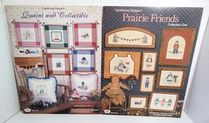 CROSS STITCH PATTERN LOT Prairie Friends AND Quaint Collectible Canterbury Desig - Picture 1 of 2