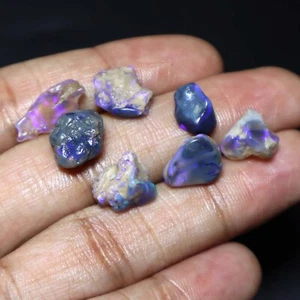 7Pieces Lot 20.00 Carat Natural Australian Opal Black Lightning Ridge Rough Opal - Picture 1 of 6