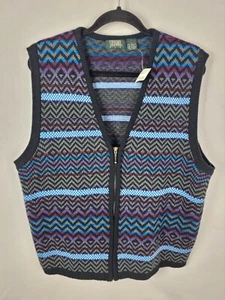 Gilet con Cerniera Vintage Nuovo con Etichette Stefano Uomo Colorato 100% Acrilica Taglia L Nuovo con Etichette - Foto 1 di 4