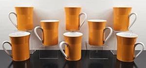 8 Mikasa Duplex Orange Mugs Set Vintage Ben Seibel Drinking Coffee Cup Retro Lot - Picture 1 of 24