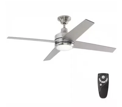 Home Decorators Mercer 52 pol. Ventilador de teto LED interno de níquel escovado - Imagem 1 de 4