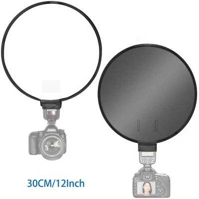 12" (30cm) Portable Mini Round Softbox Camera Flash Light Speedlite Diffuser - Image 1 of 4